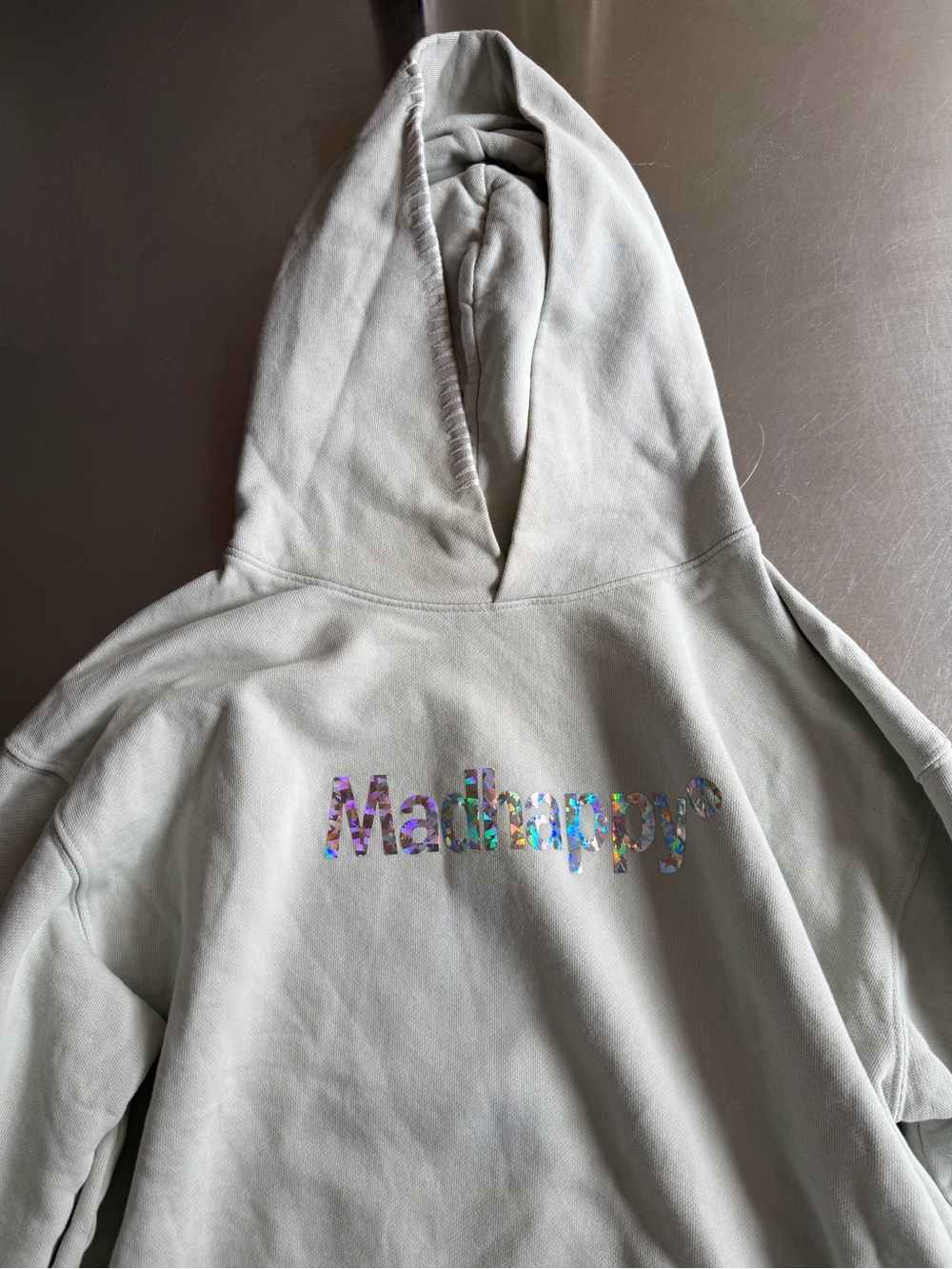 Madhappy Holographic Logo Hoodie - Sage Green
